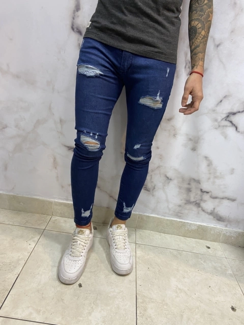 JEAN AZUL ROTURAS ELASTIZADO ⚡️