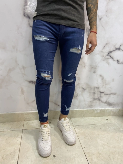 JEAN AZUL ROTURAS ELASTIZADO ⚡️