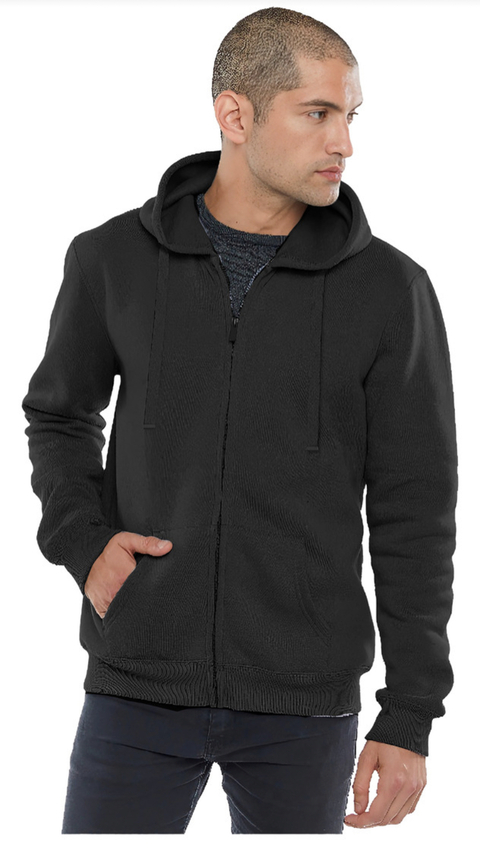 Campera básica lisa negra frisada