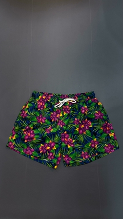 SHORT DE BAÑO FLORES VERDE