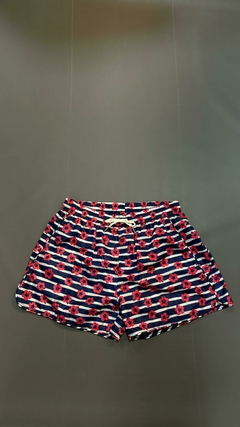 SHORT DE BAÑO AZUL FLORES