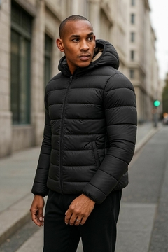CAMPERA PUFFER REVERSIBLE NEGRA/HABANO - comprar online