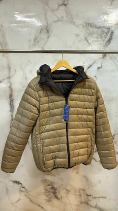 CAMPERA PUFFER REVERSIBLE NEGRA/HABANO - ORO AZTECA