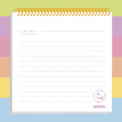 BLOCO QUADRADO 20,5X20,5 COM ADESIVOS • O PEQUENO PRÍNCIPE LARANJA - Paper Collor