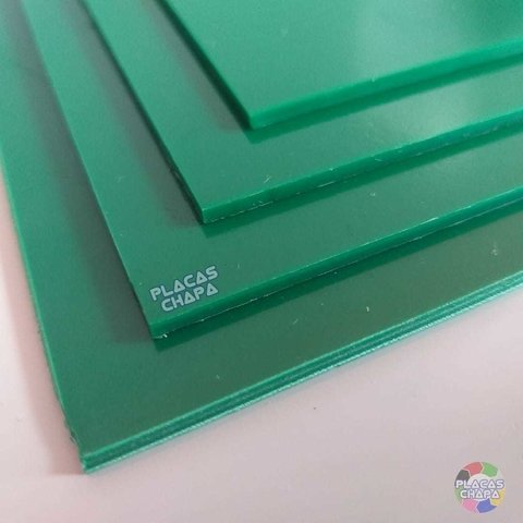 Placa PS Poliestireno Verde 2mm X 50cm X 50cm (a unidade)