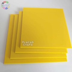 Placa PS Poliestireno Amarelo 1mm X 50cm X 50cm (a unidade) - Placaschapa