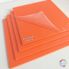 Placa PS Poliestireno Laranja 2mm X 50cm X 50cm (a unidade) - Placaschapa