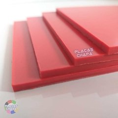 Placa PS Poliestireno Vermelho 1mm X 50cm X 50cm (a unidade) - Placaschapa