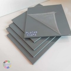 Placa PS Poliestireno Cinza 2mm X 50cm X 50cm (a unidade) - Placaschapa