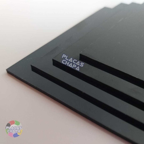 Placa PS Poliestireno Preto Fosco 4mm X 200cm X 100cm (a unidade)