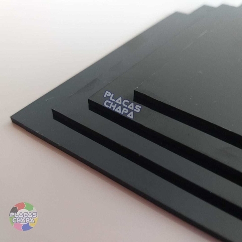 Placa PS Poliestireno Preto Fosco 4mm X 100cm X 50cm (a unidade)