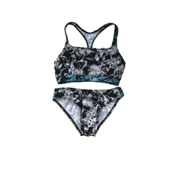 SPEED TRAJE DE BAÑO DOS PIEZAS ESTAMPADO VERDE AGUA