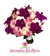 Buquê de Noiva em Formato Redondo de Rosas Cor de Rosa, Cravos Brancos e Orquídeas Fúcsia - BN00226