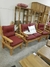 Juego Sillon Doble + 2 Individuales Lustrado con Almohadones