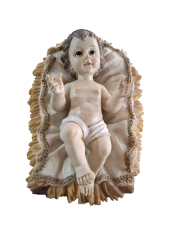 Niño Jesus con cuna 20cm - Resina Italiana - Dómine