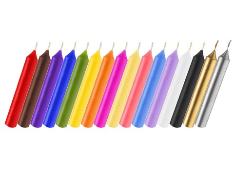 Vela de Parafina Corta Dorada y Plateada