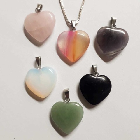 Dije Corazón Variedad de Minerales - DP137