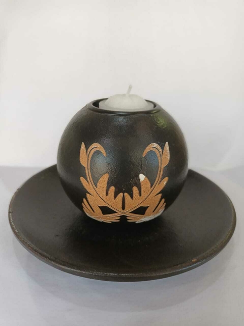 PORTAVELA BOCHA MADERA 15,5 CM - 934d