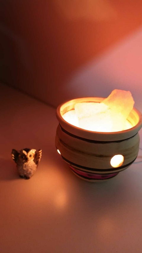 Lámpara de Sal del Himalaya Cuenco Rústico Varios Diseños