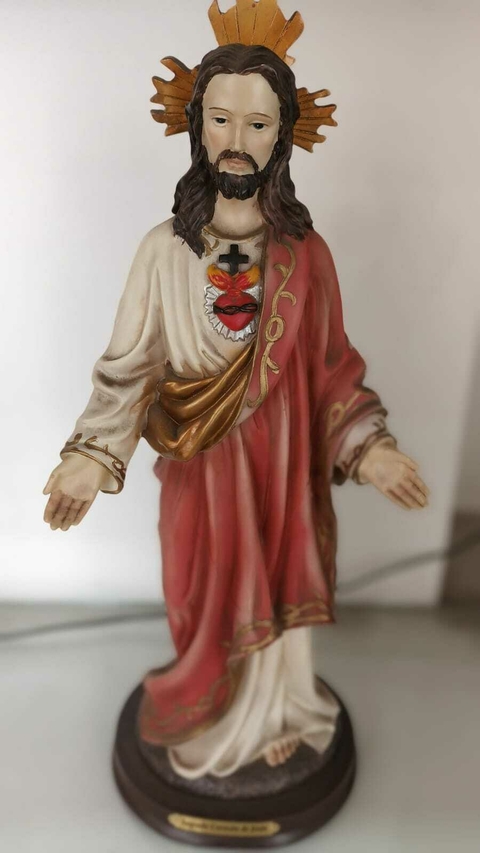 Sagrado corazón de Jesus de 40 cm de resina
