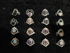 Anillos de Acero Blanco con Piedra