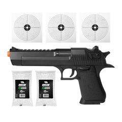 PISTOLA AIRGUN SPRING SDE BK 6MM + 2000 BBS + ALVO