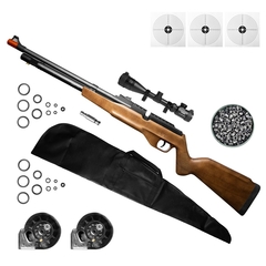 CARABINA PCP G850M 5,5MM QGK+LUNETA 4-16X40+CAPA+CHUMBO+ALVO