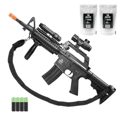 RIFLE AIRSOFT AIRGUN M4 SPRING MR744 QGK 6MM+PACK+2000BBs