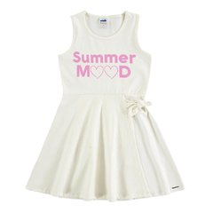 Vestido Regata Infantil Feminino Marlan Summer Mood Off White