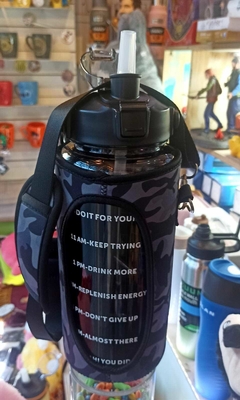Botella 2 litros tiempo y motivacional con soporte para llevar - Candy Planet