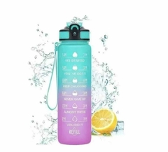 Botella Motivacional Deportiva 1 Litro Sorbete Libre Bpa con Stickers