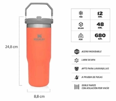TUMBLER FLIP STRAW 887 ML CORAL STANLEY - Candy Planet