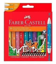 10 Marcadores Faber Castell doble punta