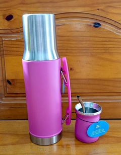 Set Termo 1 Lt Símil Stanley con mate y Bombilla - Candy Planet