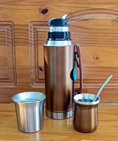 Set Termo 1 Lt Símil Stanley con mate y Bombilla - tienda online
