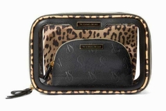 Victorias Secret Animal Print Color Negro Trio Cosmetiqueros en internet