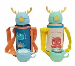 Botella Termica Infantil Doble tapa con funda 500mL - tienda online