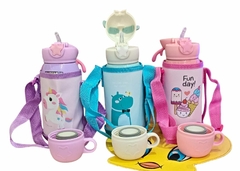 Botella Termica Infantil Doble tapa con funda 500mL - Candy Planet