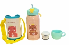 Botella Termica Infantil Doble tapa con funda 500mL