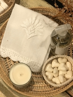 toallita de gasa y crochet