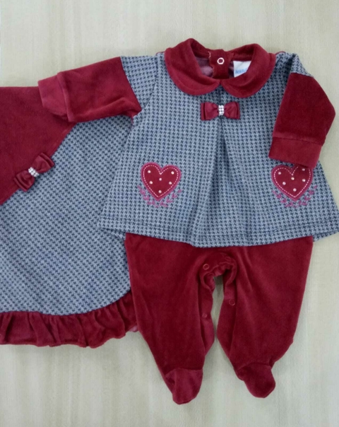 CONJUNTO BEBÊ FEM. MACACÃO E MANTA MAGLIAN MG5605 - comprar online