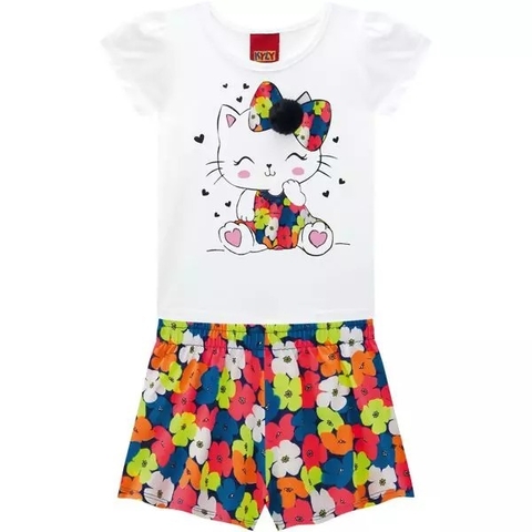 CONJUNTO FEM. BLUSA E SHORTS GATINHA FLORIDA KYLY KL2039A - comprar online