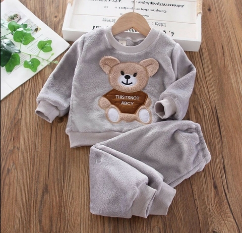 CONJUNTO BEBÊ PELUCIADO URSO CINZA LC0547 - comprar online