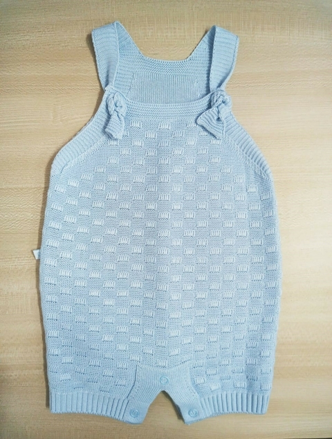 MACAQUINHO JARDINEIRA EM TRICÔ UNISSEX AZUL FF123413 - comprar online