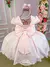 Vestido Ysa Kids Rosa Bebe Peito Perolas - Le Catito Baby