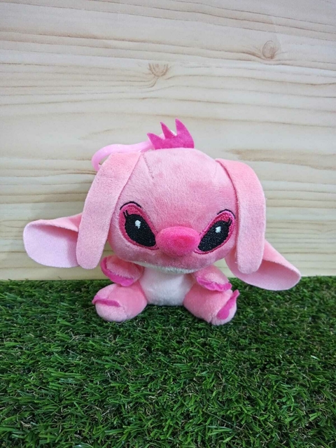 MINI PELÚCIA ANGEL STITCH ROSA CHAVEIRO 12CM LC0346