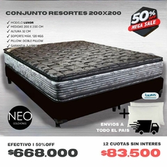 PROMO CONJUNTO RESORTES SUPER KING 200*200 / DESC TRANSFERENCIA $668.000 - comprar online