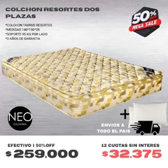 COLCHON RESORTES DOS PLAZAS / TRANSFERENCIA $259.00!! - comprar online