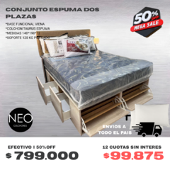 CONJUNTO BASE MDF VIENA CON COLCHON ALTA DENSIDAD / TRANSFERENCIA $799.000 ! - comprar online