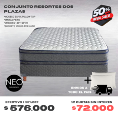 CONJUNTO RESORTES BAHIA PILLOW TOP PIERO / TRANSFERENCIA $576.000 !! - comprar online